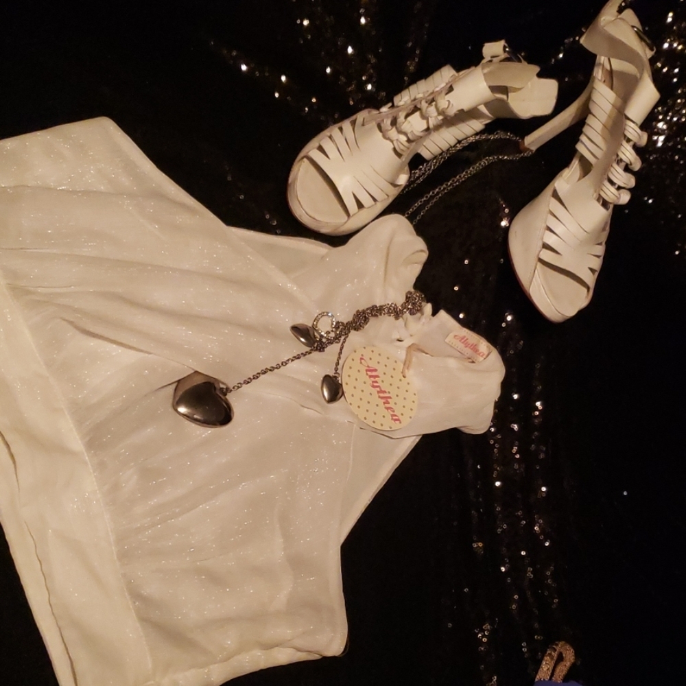 Sleeveless Shimmering White Top